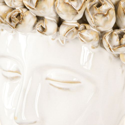 Produkt Wazon Głowa Ceramiczny Wazon z Różami Biały Brąz Ø19cm H2.5cm