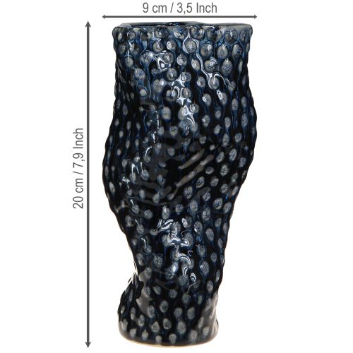Produkt Wazon dekoracyjny koralowy ceramiczny niebiesko-beżowy wygięty wys. 20cm