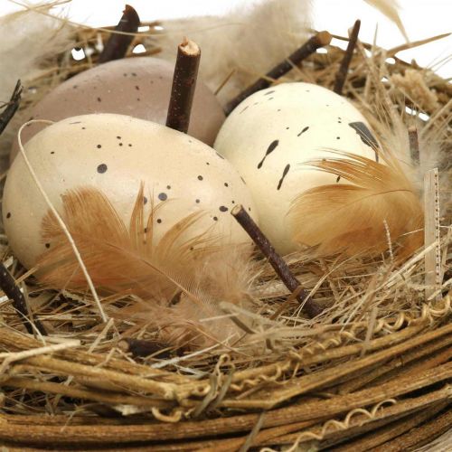 Floristik24 Koszyk wielkanocny z jajkami Sztuczna dekoracja stołu pisanki Ø16cm