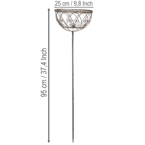 Produkt Metalowy kosz ogrodowy, element dekoracyjny w stylu vintage do stylowego użytku na zewnątrz, 95 cm