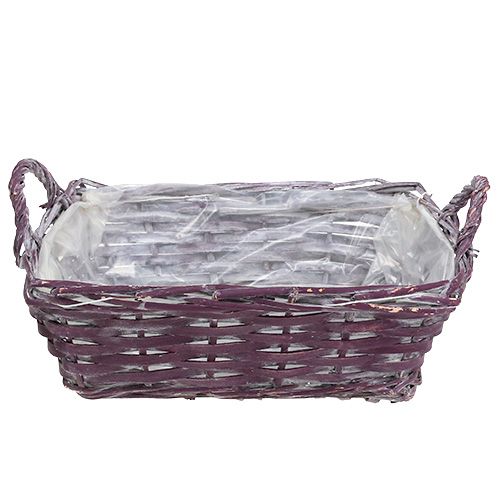 Floristik24 Kosz kwadratowy 29cm x 23cm H10cm ciemnofioletowy