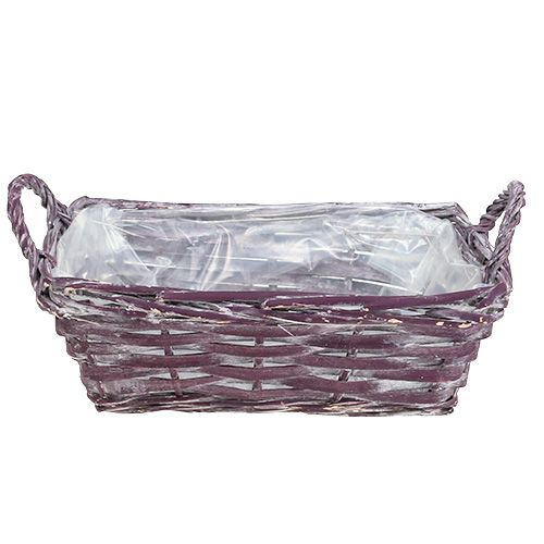 Floristik24 Kosz kwadratowy ciemnofioletowy 25cm x 18cm H10cm