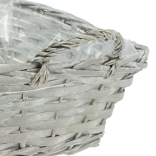 Floristik24 Kosz kwadratowy szary 29cm x 23cm H10cm 1szt.