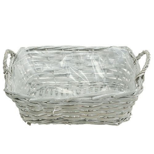 Floristik24 Kosz kwadratowy szary 29cm x 23cm H10cm 1szt.