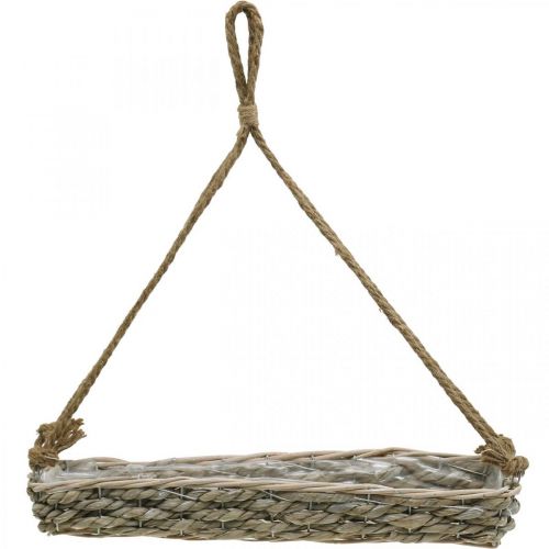 Produkt Kosz do zawieszenia, kosz wiszący, donica pleciony naturalny kolor, myty biały L43,5cm