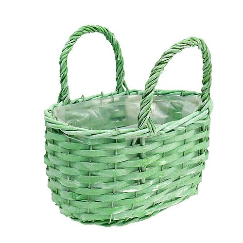 Floristik24 Koszyk do sadzenia roślin owalny zielony 25cm x 17cm H14,5cm
