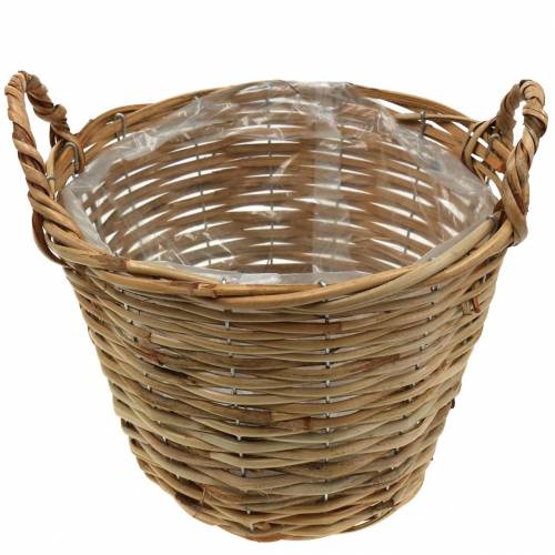 Floristik24 Kosz wiklinowy kosz Ø25cm wysoki 20cm kosz na kwiaty do sadzenia