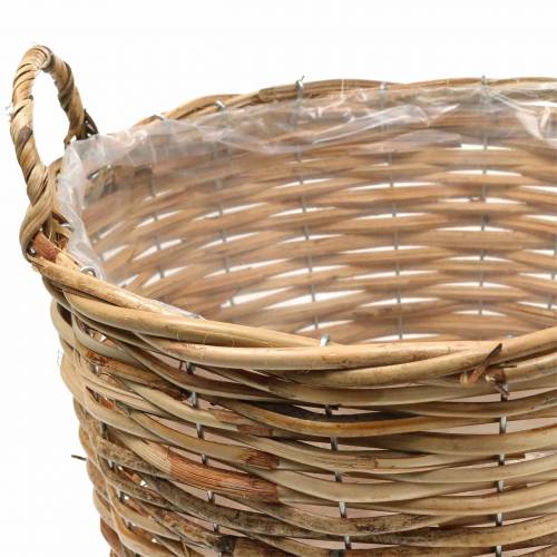Floristik24 Wiklinowy kosz z uchwytami Brązowy Ø48/43/37/33cm Zestaw 4 Planter Deco