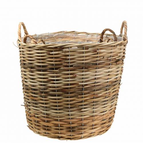 Floristik24 Wiklinowy kosz z uchwytami Brązowy Ø48/43/37/33cm Zestaw 4 Planter Deco
