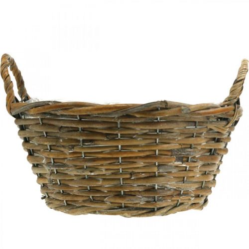 Produkt Doniczka, kosz z uchwytami Shabby Chic Natural, myty na biało W14cm Ø30cm