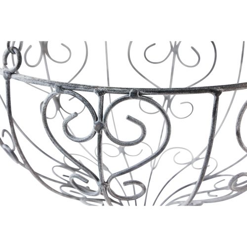 Floristik24 Kosz metalowy do zawieszania dekoracji metalowych biały szary Ø24cm W19cm