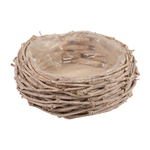 Floristik24 Kosz wiklinowy Kosz na rośliny myty na biało Ø20cm W10cm