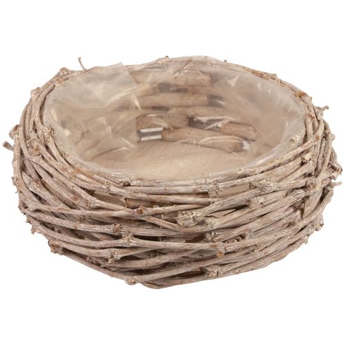 Floristik24 Kosz wiklinowy Kosz na rośliny myty na biało Ø25cm W11cm