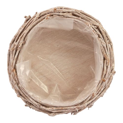 Floristik24 Kosz wiklinowy Kosz na rośliny myty na biało Ø25cm W11cm