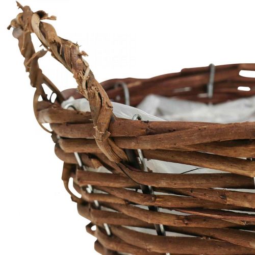 Floristik24 Kosz pleciony z uchwytami Kosz na rośliny Kosz ozdobny Ø29×W13cm