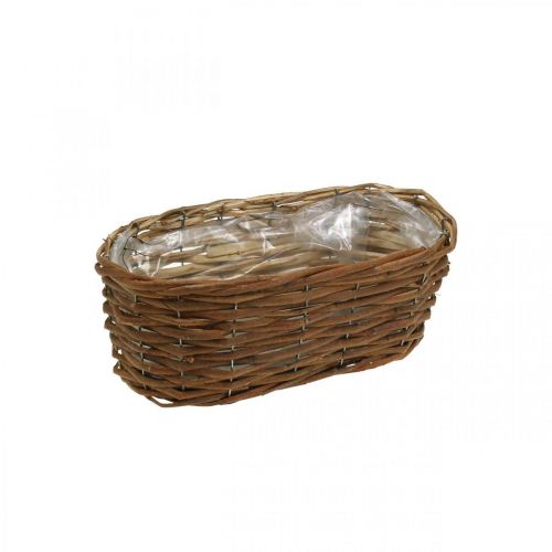 Floristik24 Kosz na kwiaty, kosz do sadzenia, dekoracja kwiatowa naturalna dł. 31 cm wys. 11,5 cm