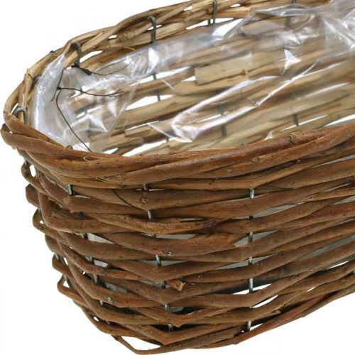 Floristik24 Kosz na kwiaty, kosz do sadzenia, dekoracja kwiatowa naturalna dł. 31 cm wys. 11,5 cm