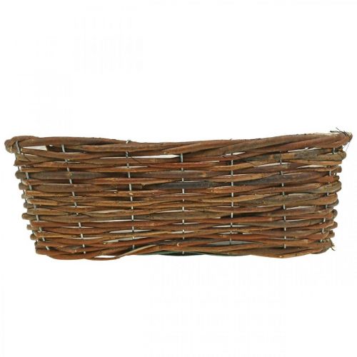 Floristik24 Kosz do sadzenia, dekoracji kwiatów, drewniany kosz natura L35cm 11,5cm