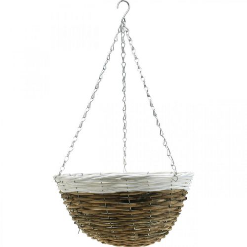 Produkt Miska na rośliny, kosz wiszący, kosz wiszący naturalny, biały Ø35cm