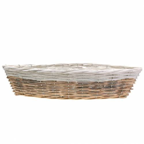 Floristik24 Kosz łódki biały, natura 55cm x 17cm