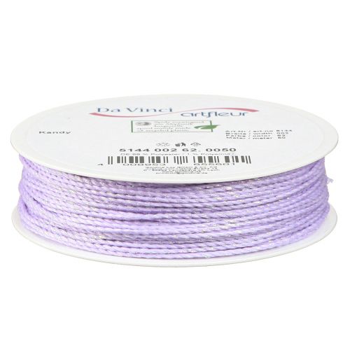 Produkt Sznurek z mikowym fioletowym sznurkiem dekoracyjnym opalizującym 15mm 50m
