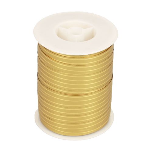 Produkt Wstążka prezentowa do curlingu złota ze złotymi paskami 10mm 250m