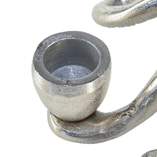 Floristik24 Morski świecznik dekoracyjny ośmiornica metalowa srebrna Ø14cm W9cm