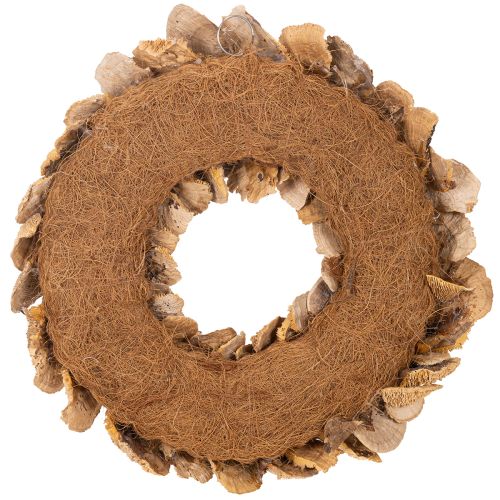 Wianek z grzybów drzewnych, kolor naturalny, do dekoracji drzwi lub ściany, 37 cm | Floristik24.pl
