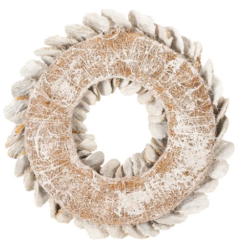 Wianek z gąbki, naturalna dekoracja, 37 cm | Floristik24.pl