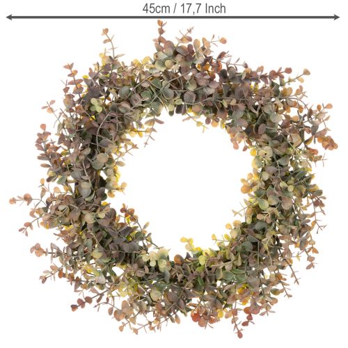 Sztuczny wianek eukaliptusowy, dekoracja jesienna, okrągły, 45 cm | Floristik24.pl