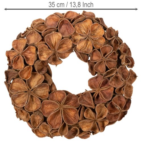 Wieniec z suszonego lotosu, dekoracyjny wianek na drzwi, 35 cm | Floristik24.pl