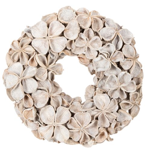 Wieniec z kwiatem lotosu, naturalna dekoracja, suszone kwiaty, 35 cm
