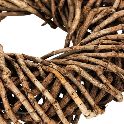 Wianek z gałązek naturalnych, okrągły wianek rattanowy do samodzielnego wykonania, 35 cm | Floristik24.pl