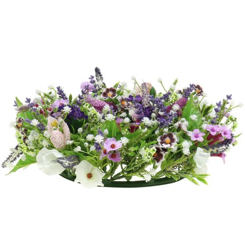 Floristik24 Wianek szachownica kwiat/lawenda/liliowy Ø28cm