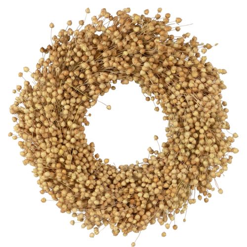 Floristik24 Boho wianek dekoracyjny len wianek dekoracyjny wianek naturalny suchy Ø28cm