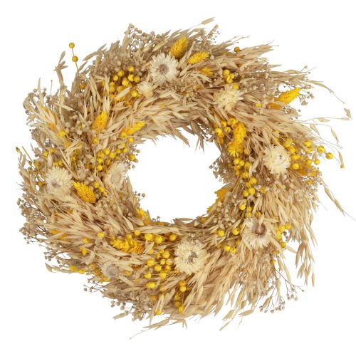 Produkt Wianek dekoracyjny wianek owsiany naturalny wianek kwiaty słomkowe żółte Ø29cm
