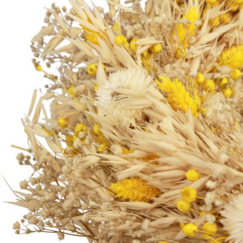 Produkt Wianek dekoracyjny wianek owsiany naturalny wianek kwiaty słomkowe żółte Ø29cm