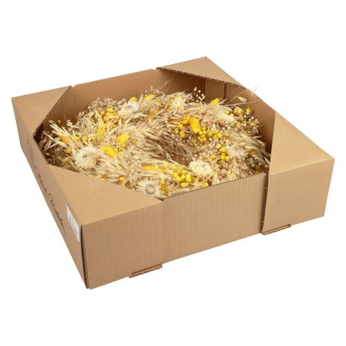 Produkt Wianek dekoracyjny wianek owsiany naturalny wianek kwiaty słomkowe żółte Ø29cm