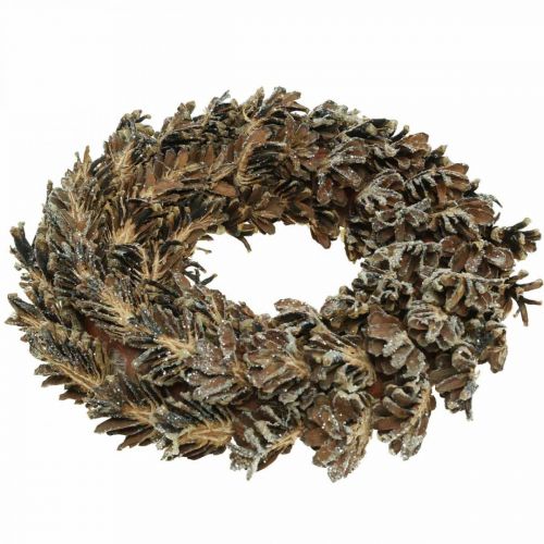 Produkt Deco Wianek Szyszki Wianek świąteczny brązowy, brokat Ø30cm