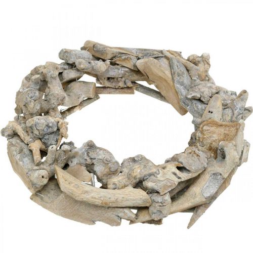 Floristik24 Wieniec Deco Wood Root Wieniec White Washed Ø35cm H9cm