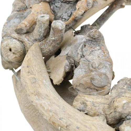 Floristik24 Wieniec Deco Wood Root Wieniec White Washed Ø35cm H9cm