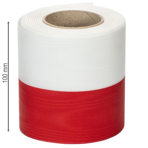 Produkt Wstążki do wieńców Moiré biało-czerwone 100 mm