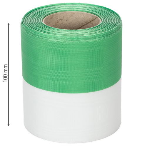 Produkt Zielono-biała wstążka do wieńca z mory, 100 mm x 25 m - wstążka narodowa, wiązanie z tafty, wstążka kokardka, wstążka ozdobna