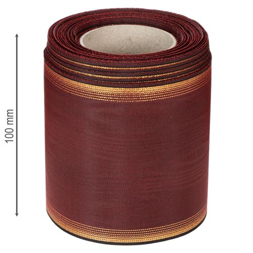 Produkt Wstążka wieniec Bordeaux 100 mm dekoracja ślubna z tafty mory