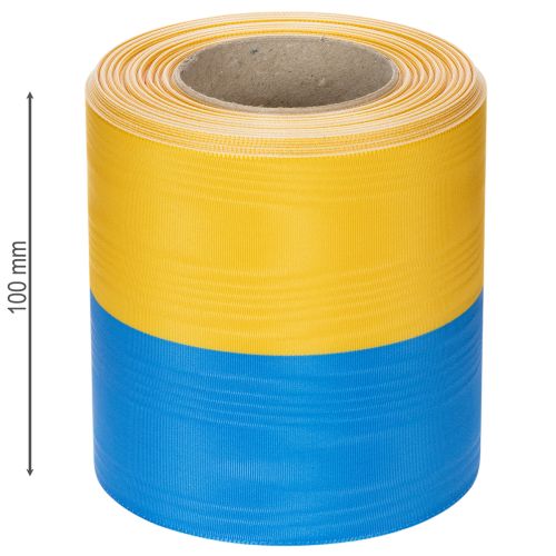 Produkt Wstążka do wieńca w kolorze niebiesko-żółtym, 100 mm, wstążka narodowa, wstążka klubowa, wstążka ozdobna, wstążka żałobna, octan