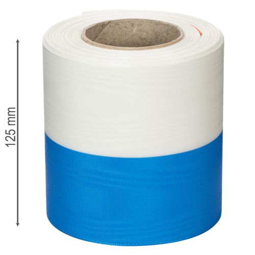 Produkt Wstążka do wieńca Moiré w kolorze niebiesko-białym, 100 mm dekoracyjna wstążka z tafty