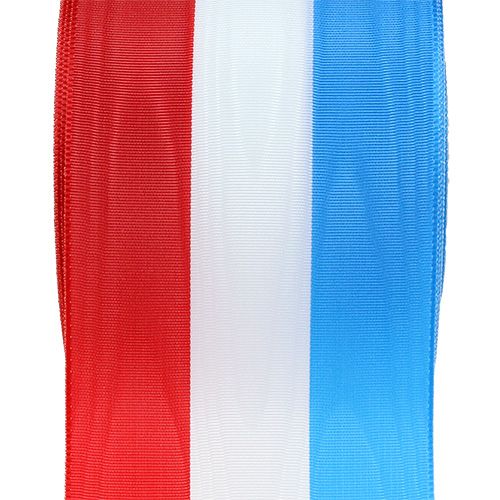 Produkt Wstążka wiankowa niebiesko-biało-czerwona 75mm