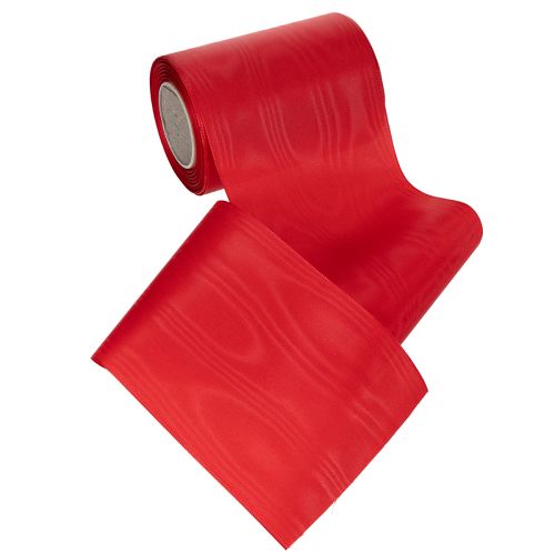 Produkt Czerwona wstążka do wieńca 125 mm x 25 m - Wstążka do florystyki pogrzebowej, napisów i dekoracji