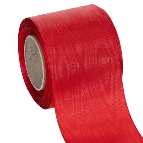 Floristik24 Czerwona wstążka do wieńca 75 mm x 25 m - Florystyka i dekoracja pogrzebowa, Wytrzymała wstążka do napisów