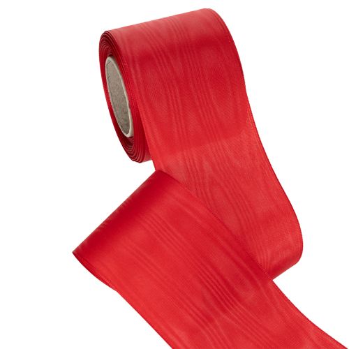 Produkt Czerwona wstążka do wieńca 75 mm x 25 m - Florystyka i dekoracja pogrzebowa, Wytrzymała wstążka do napisów